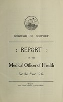 view [Report 1932] / Medical Officer of Health, Gosport Borough.