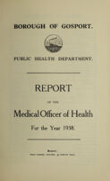 view [Report 1938] / Medical Officer of Health, Gosport Borough.