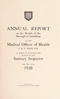 view [Report 1938] / Medical Officer of Health, Grantham Borough.