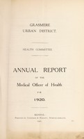 view [Report 1920] / Medical Officer of Health, Grasmere U.D.C.