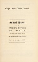 view [Report 1931] / Medical Officer of Health, Grays Thurrock U.D.C.