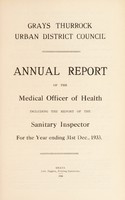 view [Report 1933] / Medical Officer of Health, Grays Thurrock U.D.C.