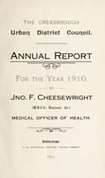 view [Report 1910] / Medical Officer of Health, Greasbrough U.D.C.