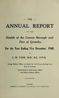 view [Report 1940] / Medical Officer of Health, Grimsby County Borough.