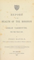 view [Report 1881] / Medical Officer of Health and Port Medical Officer of Health, Great Yarmouth Borough.
