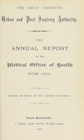 view [Report 1893] / Medical Officer of Health and Port Medical Officer of Health, Great Yarmouth Borough.