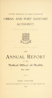 view [Report 1923] / Medical Officer of Health and Port Medical Officer of Health, Great Yarmouth Borough.