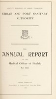 view [Report 1926] / Medical Officer of Health and Port Medical Officer of Health, Great Yarmouth Borough.