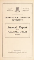 view [Report 1935] / Medical Officer of Health and Port Medical Officer of Health, Great Yarmouth Borough.