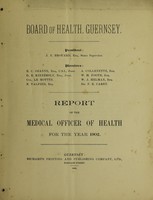 view [Report 1902] / Medical Officer of Health, Guernsey.