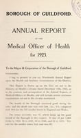 view [Report 1923] / Medical Officer of Health, Guildford U.D.C. / Borough.