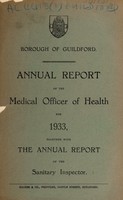 view [Report 1933] / Medical Officer of Health, Guildford U.D.C. / Borough.