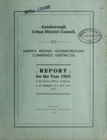 view [Report 1925] / Medical Officer of Health, Guisborough U.D.C.