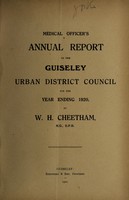 view [Report 1920] / Medical Officer of Health, Guiseley U.D.C.