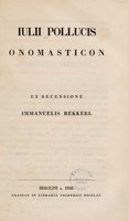 view Onomasticon / ex recensione Immanuelis Bekkeri.