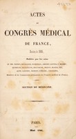 view Actes du Congrès Médical de France, session de 1845 ... Section de médecine.