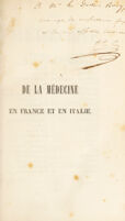 view De la médecine en France et en Italie. Administration, doctrines, pratique / [H. Combes].