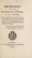 view Mémoire sur les fluxions de poitrine / [Louis Valentin].