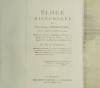 view Éloge historique de feu Pierre Thouvenel / [Charles Nicolas Alexandre Haldat du Lys].