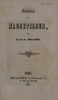 view Lettres d'un magnétiseur / [Jean Joseph Adolphe Ricard].