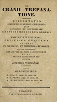 view De cranii trepanatione. Dissertatio inauguralis medica chirurgica / [Józef Wirmański].
