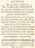 view Novena del glorioso apostol Sr. S. Judas Thadeo ... / dispueso ... Antonio Ovando.