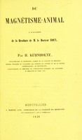 view Du magnétisme-animal à l'occasion de la brochure de M. le Docteur Roux / [H. Kühnholtz].