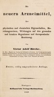 view Die neuern Arzneimittel, ihre physischen und chemischen Eigenschaften, Bereitungsweise, Wirkungen auf den gesunden und kranken Organismus und therapeutische Benützung / Von Victor Adolf Riecke.