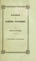 view Lehrbuch der ärztlichen Seelenkunde. Als Skizze zu Vorträgen / Bearbeitet von Ernst Freiherrn von Feuchtersleben.