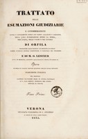 view Trattato delle esumazioni giudiziarie e considerazioni sopra i cangiamenti fisici cui vanno soggetti i cadaveri, nella loro putrefazione entro la terra, nell'acqua, nelle fogne e nei letamaj ... / Traduzione italiana dei dottori Castelli Salvatore ... e G. Ganz.