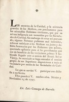 view Los socorros de la caridad, y la asistencia gratuita de los médicos, son precisamente para los miserables enfermos virolentos, que por su misma indigencia son socorridos por las Sociedades de Caridad [&c.].