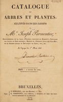 view Catalogue des arbres et plantes, cultivés dans les jardins de Mr. Joseph Parmentier ... à l'époque du 1er mai 1818 / [Joseph Parmentier].