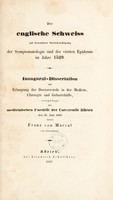 view Der englische Schweiss mit besonderer Berücksichtigung der Symptomatologie und der vierten Epidemie im Jahre 1529 / [François Louis de Marval].