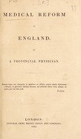 view Medical reform in England / By a provincial physician.