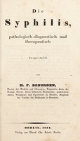view Die Syphilis, pathologisch-diagnostisch und therapeutisch / dargestellt von H.F. Bonorden.