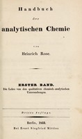 view Handbuch der analytischen Chemie / Von Heinrich Rose.