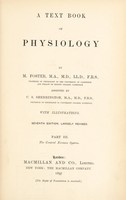 view A text book of physiology / by M. Foster ; assisted by C.S. Sherrington.