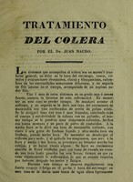 view Tratamiento del colera / por Juan Naudo.