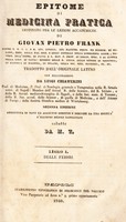 view Epitome di medicina pratica / Tradotto dall'originale latino, con dilucidazioni da L. Chiaverini.