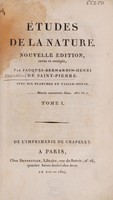 view Études de la nature / Par Jacques-Bernardin-Henri de Saint-Pierre.