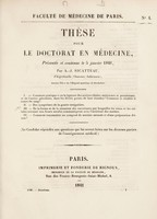 view Thèse pour le doctorat en médecine : présentée et soutenue le 5 janvier 1841, / par A.-J. Sicatteau, d'Aigrefeuille ... I. Comment pratique-t-on la ligature des artères tibiales antérieure et postérieure, et de l'artère péronière, dans le divers points de leur étendue? ... [etc].