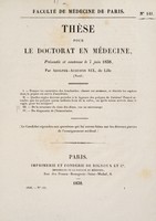 view Thèse pour le doctorat en médecine : présentée et soutenue le 7 juin 1838. I, Donner les caractères des arachnides ... [etc.] / par Adolphe-Augustin Six, de Lille (Nord).