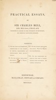 view Practical essays. V-VIII. / [Sir Charles Bell].