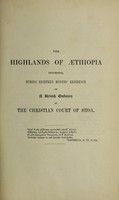 view The highlands of Aethiopia / By Major W. Cornwallis Harris.