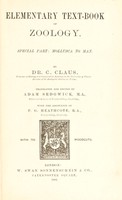view Elementary text-book of zoology / by C. Claus ; translated and edited by Adam Sedgwick ; with the assistance of F.G. Heathcote.