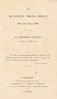 view The Hulsean prize essay for the year 1830 / [Frederic Myers].