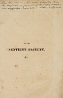 view On the sentient faculty, and principles of human magnetism / translated from the French of Count de Redern, and elucidated with notes by Francis Corbaux.