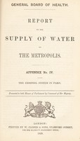 view Report ... on the supply of water to the Metropolis. Appendix No. IV, The cesspool system in Paris.