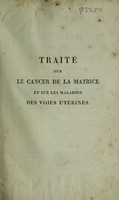 view Traité sur le cancer de la matrice et sur les maladies des voies utérines / Par E.G. Patrix.