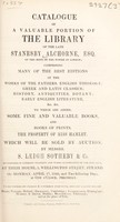 view Catalogue of a valuable portion of the library of the late Stanesby Alchorne ... which will be sold ... April 17, 1848 / [Stanesby Alchorne].